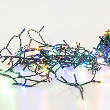 LINE, 300 LED 5mm, 31V WIFI ADAPTOR WITH APP, GREEN PVC WIRE, WARM WHITE & MULTI LED PER 7.5cm, LEAD WIRE 3m, IP44