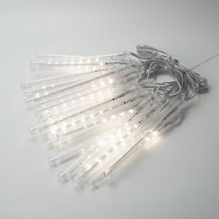 SNOWDROP, 200 LED, 7V ΜΕΤΑΣΧΗΜΑΤΙΣΤΗ, ΣΤΑΘΕΡΟ, ΔΙΑΦΑΝΟ PVC ΚΑΛΩΔΙΟ, 25 ΣΩΛΗΝΕΣ H19cm ΜΕ ΛΕΥΚΟ LED ΑΝΑ 20cm, ΠΡΟΕΚΤΑΣΗ ΠΑΡΟΧΗΣ 5m, IP44