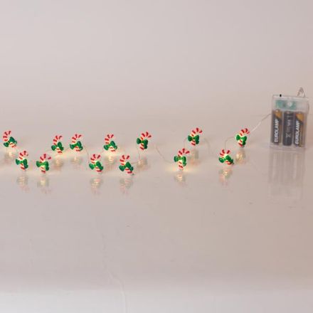 ΣΕΙΡΑ, 20 MINI LED, ΖΑΧΑΡΩΤΟ ΜΕ ΠΡΑΣΙΝΟ ΦΙΟΓΚΟ, ΜΠΑΤΑΡΙΑΣ 3xAA, ΧΡΟΝΟΔΙΑΚΟΠΤΗ, ΑΣΗΜΙ ΧΑΛΚΙΝΟ ΚΑΛΩΔΙΟ, ΘΕΡΜΟ ΛΕΥΚΟ LED ΑΝΑ 10cm, ΠΡΟΕΚΤΑΣΗ ΠΑΡΟΧΗΣ 30cm, IP20