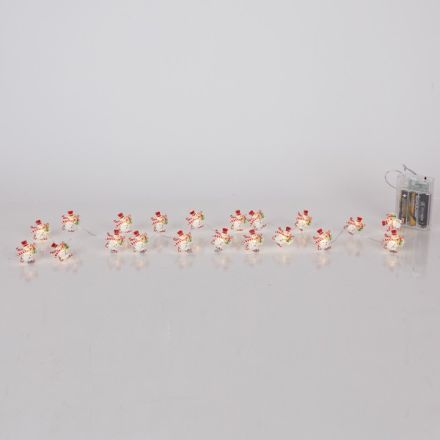 XMAS ΛΑΜΠΑΚΙ ΣΕΙΡΑ 20 MINI LED ΧΙΟΝΑΝΘΡΩΠΟΣ ΜΠΑΤΑΡΙΑΣ 3AA ΜΕ ΧΡΟΝΟΔΙΑΚΟΠΤΗ ΑΣΗΜΙ ΧΑΛΚΙΝΟ ΚΑΛΩΔΙΟ ΘΕΡΜΟ ΛΕΥΚΟ LED ΑΝΑ 10cm ΠΑΡΟΧΗ 30cm IP20