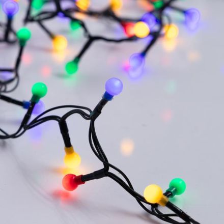 ΣΕΙΡΑ, 300 LED 3mm, ΧΡΩΜΑΤΙΣΤΕΣ ΜΠΑΛΙΤΣΕΣ 0.9cm, 31V ΜΕΤΑΣΧΗΜΑΤΙΣΤΗ, 8 ΠΡΟΓΡΑΜΜΑΤΑ & ΜΝΗΜΗ, ΠΡΑΣΙΝΟ PVC ΚΑΛΩΔΙΟ, ΧΡΩΜΑΤΙΣΤΟ LED ΑΝΑ 3cm, ΠΡΟΕΚΤΑΣΗ ΠΑΡΟΧΗΣ 3m, IP44