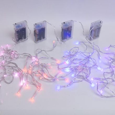 ΣΕΙΡΑ, 20 LED 5mm, MΠΑΤΑΡΙΑΣ 3xAA, ΧΡΟΝΟΔΙΑΚΟΠΤΗΣ, ΔΙΑΦΑΝΟ PVC ΚΑΛΩΔΙΟ, ΚΟΚΚΙΝΟ/ΜΠΛΕ/ΡΟΖ/ΜΩΒ LED ANA 10cm, ΠΡΟΕΚΤΑΣΗ ΠΑΡΟΧΗΣ 30cm, IP20 (DISPLAY BOX 24τμχ - 6τμχ ΑΝΑ ΧΡΩΜΑ)