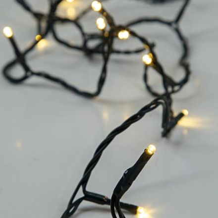 LINE, 96 LED 3mm, BATTERY BOX 3xAA, 8 M/F & MEMORY, TIMER, GREEN PVC WIRE, WARM WHITE LED PER 10cm, LEAD WIRE 30cm, IP44 (DISPLAY BOX 16pcs)