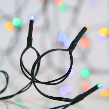 LINE, 96 LED 3mm, BATTERY BOX 3xAA, 8 M/F & MEMORY, TIMER, GREEN PVC WIRE, MULTI LED PER 10cm, LEAD WIRE 30cm, IP44 (DISPLAY BOX 16pcs)