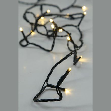 LINE, 192 LED 3mm, BATTERY BOX 3xAA, 8 M/F & MEMORY, TIMER, GREEN PVC WIRE, WARM WHITE LED PER 10cm, LEAD WIRE 30cm, IP44 (DISPLAY BOX 16pcs)