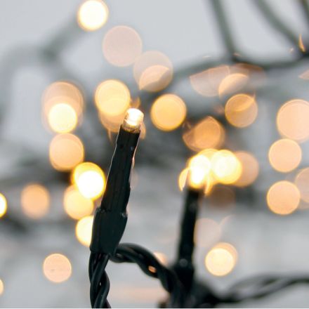 ICICLE, 144 LED 3mm, 36V ADAPTOR, 4 CONNECTORS UP TO 3 SET, GREEN PVC WIRE, WARM WHITE LED (H60 x W300cm, 5/7/5/7), LEAD WIRE 3m, IP44
