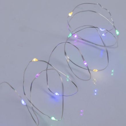 ΣΕΙΡΑ, 20 MINI LED, ΜΠΑΤΑΡΙΑΣ 2xAA, TIMER, ΑΣΗΜΙ ΧΑΛΚΙΝΟ ΚΑΛΩΔΙΟ, ΧΡΩΜΑΤΙΣΤΟ ΟΠΑΛ LED ΑΝΑ 10cm, ΠΡΟΕΚΤΑΣΗ ΠΑΡΟΧΗΣ 10cm, IP20 (DISPLAY BOX 24τμχ)