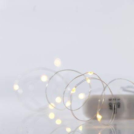 ΣΕΙΡΑ, 12 MINI LED, ΜΠΑΤΑΡΙΑΣ 2xCR2032, ΑΣΗΜΙ ΧΑΛΚΙΝΟ ΚΑΛΩΔΙΟ, ΘΕΡΜΟ ΛΕΥΚΟ LED ANA 10cm, IP20