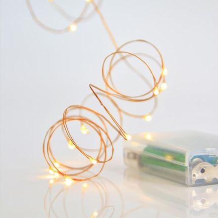 ΣΕΙΡΑ, 20 MINI LED, ΜΠΑΤΑΡΙΑΣ 3xAA, ΧΡΟΝΟΔΙΑΚΟΠΤΗ, ΜΠΡΟΝΖΕ ΧΑΛΚΙΝΟ ΚΑΛΩΔΙΟ, ΘΕΡΜΟ ΛΕΥΚΟ LED ANA 10cm, ΠΡΟΕΚΤΑΣΗ ΠΑΡΟΧΗΣ 10cm, IP20
