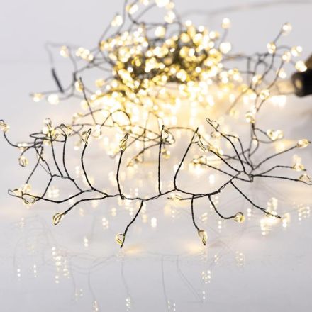 CLUSTER 3m, 240 MINI LED ΣΕ ΣΙΛΙΚΟΝΗ, ΜΕΤΑΣΧΗΜΑΤΙΣΤΗ, ΣΤΑΘΕΡΟ, ΠΡΑΣΙΝΟ ΧΑΛΚΙΝΟ ΚΑΛΩΔΙΟ, ΘΕΡΜΟ ΛΕΥΚΟ LED, ΠΡΟΕΚΤΑΣΗ ΠΑΡΟΧΗΣ 3m, IP44