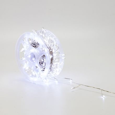 CLUSTER 20m, 400 MINI LED, ΜΕΤΑΣΧΗΜΑΤΙΣΤΗ, 8 ΠΡΟΓΡΑΜΜΑΤΑ & ΜΝΗΜΗ, ΑΣΗΜΙ ΧΑΛΚΙΝΟ ΚΑΛΩΔΙΟ, ΛΕΥΚΟ LED, ΠΡΟΕΚΤΑΣΗ ΠΑΡΟΧΗΣ 3m, IP44 (ROLL PACK)