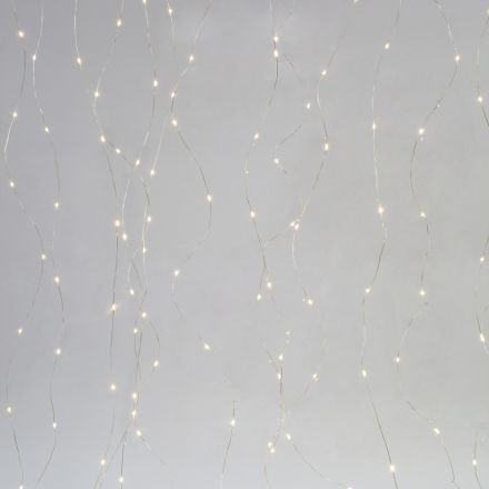 ΚΟΥΡΤΙΝΑ, 400 MINI LED, ΜΕΤΑΣΧΗΜΑΤΙΣΤΗ, ΑΣΗΜΙ ΧΑΛΚΙΝΟ ΚΑΛΩΔΙΟ, ΘΕΡΜΟ ΛΕΥΚΟ LED (H200 x W190cm, 16 LINES x 25 LED), ΠΡΟΕΚΤΑΣΗ ΠΑΡΟΧΗΣ 5m, IP44