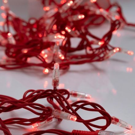 LINE 5 SET, 96 LED 5mm, 24V, 2 CONNECTORS UP TO 10 SET, RED RUBBER WIRE, RED LED PER 10cm, EXTENSION CABLE 3m, ΙΡ65 (NO ADAPTOR, NO LEAD WIRE)