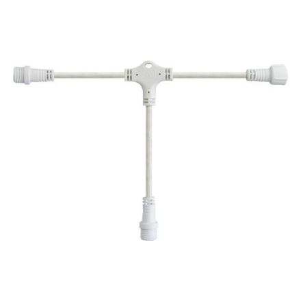 DIY, T TYPE WHITE RUBBER WIRE, 3 CONNECTORS, 10cm, IP65