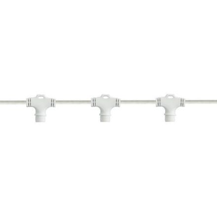 DIY, WHITE RUBBER WIRE, FOR CURTAIN, 20 VERTICAL CONNECTORS, WITH EXTENSION, 2,1m, ΙΡ65