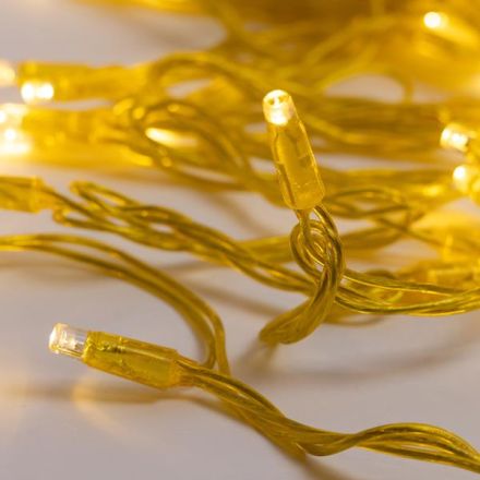 LINE, 96 LED 5mm WITH CUPS, 24V, 2 CONNECTORS UP TO 8 SET, GOLD TRANSPARENT PVC WIRE, DAYLIGHT LED PER 10cm, IP44 (NO ADAPTOR, NO LEAD WIRE)