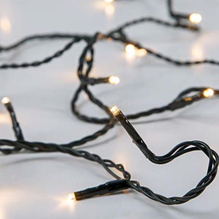 LINE, 50 LED 5mm, BATTERY BOX 3xAA, GREEN PVC WIRE, WARM WHITE LED PER 10cm, LEAD WIRE 50cm, IP20