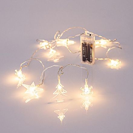 ΣΕΙΡΑ, 10 LED 5mm, ΑΚΡΥΛΙΚΕΣ ΧΙΟΝΟΝΙΦΑΔΕΣ, ΑΣΤΕΡΙΑ & ΔΕΝΤΡΑ, ΜΠΑΤΑΡΙΑΣ 2xAA, ΔΙΑΦΑΝΟ PVC ΚΑΛΩΔΙΟ, ΘΕΡΜΟ ΛΕΥΚΟ LED ANA 15cm, ΠΡΟΕΚΤΑΣΗ ΠΑΡΟΧΗΣ 50cm, IP20