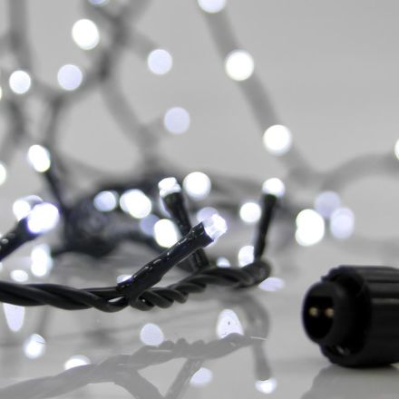 ΣΕΙΡΑ, 100 LED 3mm, 31V ΜΕΤΑΣΧΗΜΑΤΙΣΤΗ, 4 ΕΠΕΚΤΑΣΕΙΣ ΕΩΣ 3 ΣΕΤ, ΠΡΑΣΙΝΟ PVC ΚΑΛΩΔΙΟ, ΛΕΥΚΟ LED ΑNA 5cm, ΠΡΟΕΚΤΑΣΗ ΠΑΡΟΧΗΣ 3m, ΙΡ44