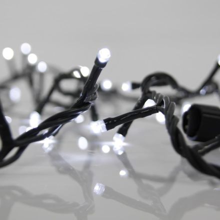 LINE, 100 LED 3mm, 31V ADAPTOR, 4 CONNECTORS UP TO 3 SET, GREEN PVC WIRE, WHITE LED PER 10cm, LEAD WIRE 3m, IP44