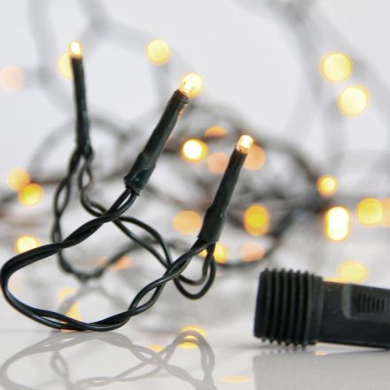 LINE, 300 LED 3mm, 31V ADAPTOR, 4 CONNECTORS UP TO 3 SET, GREEN PVC WIRE, WARM WHITE LED PER 5cm, LEAD WIRE 3m, IP44