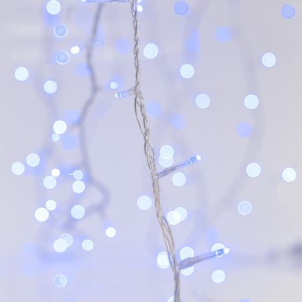 LINE, 100 LED 3mm, 31V ADAPTOR, 4 CONNECTORS UP TO 3 SET, TRANSPARENT PVC WIRE, BLUE LED PER 5cm, LEAD WIRE 3m, IP44