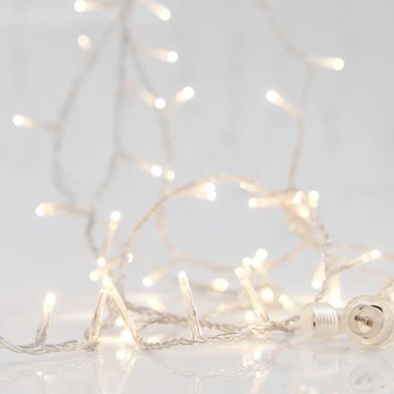LINE, 100 LED 3mm, 31V ADAPTOR, 4 CONNECTORS UP TO 3 SET, TRANSPARENT PVC WIRE, DAYLIGHT LED PER 5cm, LEAD WIRE 3m, IP44