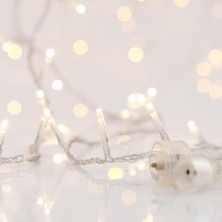 LINE, 300 LED 3mm, 31V ADAPTOR, 4 CONNECTORS UP TO 3 SET, TRANSPARENT PVC WIRE, WARM WHITE LED PER 5cm, LEAD WIRE 3m, IP44