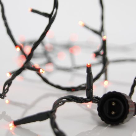 LINE, 100 LED 3mm, 31V ADAPTOR, 4 CONNECTORS UP TO 3 SET, GREEN PVC WIRE, RED LED PER 5cm, LEAD WIRE 3m, IP44