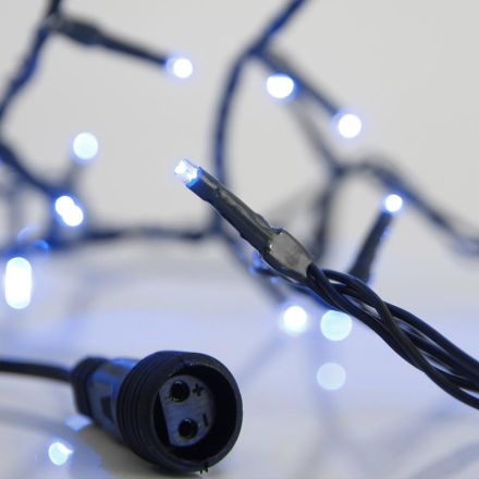 LINE, 100 LED 3mm, 31V ADAPTOR, 4 CONNECTORS UP TO 3 SET, GREEN PVC WIRE, BLUE LED PER 5cm, LEAD WIRE 3m, IP44
