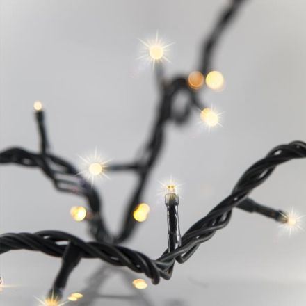 LINE, 300 FLASH LED 5mm, 31V ADAPTOR, 4 CONNECTORS UP TO 3 SET, GREEN PVC WIRE, WARM WHITE LED PER 10cm, LEAD WIRE 3m, IP44