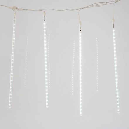 SNOWDROP, 240 LED, ΜΕΤΑΣΧΗΜΑΤΙΣΤΗ, 4 ΕΠΕΚΤΑΣΕΙΣ ΕΩΣ 3 ΣΕΤ, ΔΙΑΦΑΝΟ PVC ΚΑΛΩΔΙΟ, 5 ΣΩΛΗΝΕΣ 50cm ΜΕ ΛΕΥΚΟ LED, ΠΡΟΕΚΤΑΣΗ ΠΑΡΟΧΗΣ 5m, IP44