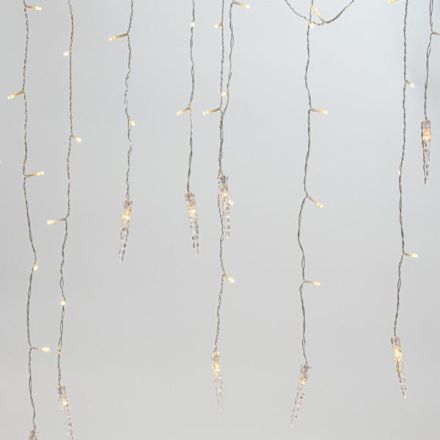 ΒΡΟΧΗ, 96 LED 5mm, 16 ΣΤΑΛΑΚΤΙΤΕΣ 9.5cm, 31V ΜΕΤΑΣΧΗΜΑΤΙΣΤΗΣ, 8 ΠΡΟΓΡΑΜΜΑΤΑ & ΜΝΗΜΗ, 4 ΕΠΕΚΤΑΣΕΙΣ ΕΩΣ 3 ΣΕΤ, ΔΙΑΦΑΝΟ PVC ΚΑΛΩΔΙΟ, ΘΕΡΜΟ ΛΕΥΚΟ LED (H80 x W300cm, 6/7/5), ΠΡΟΕΚΤΑΣΗ ΠΑΡΟΧΗΣ 3m, IP44