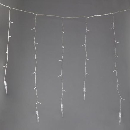 ΒΡΟΧΗ, 96 LED 5mm, 16 ΣΤΑΛΑΚΤΙΤΕΣ 9.5cm, 31V ΜΕΤΑΣΧΗΜΑΤΙΣΤΗΣ, 8 ΠΡΟΓΡΑΜΜΑΤΑ & ΜΝΗΜΗ, 4 ΕΠΕΚΤΑΣΕΙΣ ΕΩΣ 3 ΣΕΤ, ΔΙΑΦΑΝΟ PVC ΚΑΛΩΔΙΟ, ΛΕΥΚΟ LED (H80 x W300cm, 6/7/5), ΠΡΟΕΚΤΑΣΗ ΠΑΡΟΧΗΣ 3m, IP44