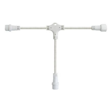 DIY, T TYPE WHITE RUBBER WIRE, 3 CONNECTORS, 10cm, IP65