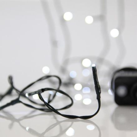 ΣΕΙΡΑ, 50 LED 3mm, 4.5V ΜΕΤΑΣΧΗΜΑΤΙΣΤΗ, 8 ΠΡΟΓΡΑΜΜΑΤΑ & ΜΝΗΜΗ, ΠΡΑΣΙΝΟ PVC ΚΑΛΩΔΙΟ, ΛΕΥΚΟ LED ΑΝΑ 5cm, ΠΡΟΕΚΤΑΣΗ ΠΑΡΟΧΗΣ 3m, IP44
