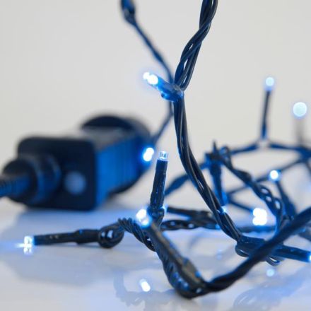 XMAS ΛΑΜΠΑΚΙ ΣΕΙΡΑ 240 LED 3mm 31V ΜΕΤΑΣΧΗΜΑΤΙΣΤΗ ΜΕ 8 ΠΡΟΓΡΑΜΜΑΤΑ & ΜΝΗΜΗ ΠΡΑΣΙΝΟ PVC ΚΑΛΩΔΙΟ ΜΠΛΕ LED ΑΝΑ 5cm ΠΑΡΟΧΗ 3m ΙΡ44
