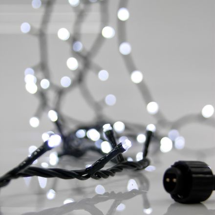 XMAS ΛΑΜΠΑΚΙ ΣΕΙΡΑ 100 LED 3mm 31V ΜΕΤΑΣΧΗΜΑΤΙΣΤΗ 4 ΕΠΕΚΤΑΣΕΙΣ ΕΩΣ 3 ΣΕΤ ΠΡΑΣΙΝΟ PVC ΚΑΛΩΔΙΟ ΛΕΥΚΟ LED ANA 5cm ΠΑΡΟΧΗ 3m ΙΡ44