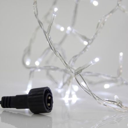 LINE, 100 LED 3mm, 31V ADAPTOR, 4 CONNECTORS UP TO 3 SET, TRANSPARENT PVC WIRE, WHITE LED PER 5cm, LEAD WIRE 3m, IP44