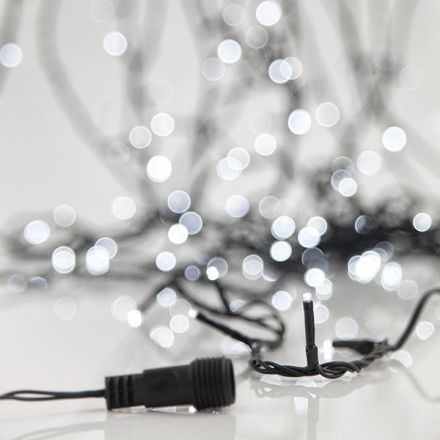 LINE, 180 LED 3mm, 2 CONNECTORS UP TO 6 SET, GREEN PVC WIRE, WHITE LED PER 7.5cm, IP44 (NO ADAPTOR, NO LEAD WIRE)