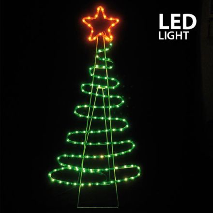TREE, 5m LED ROPE LIGHT, 2-WAY, WITH PROGRAM, GREEN - ORANGE, 112x51cm, IP44