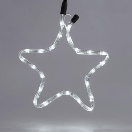 STAR, 1m LED ROPE LIGHT, 2-WAY, WHITE, 32x29cm, IP44