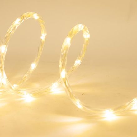  SMD LED ROPE LIGHT 10m, 2-WAY, 31V ADAPTOR, 8 M/F & MEMORY, WARM WHITE LED, 20 LED/m, LEAD WIRE 3m, IP44