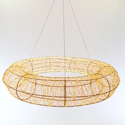 LIGHTED WREATH, 16800 WARM WHITE LED, WITH TRANSFORMER, COPPER WIRE, 120cm, IP44
