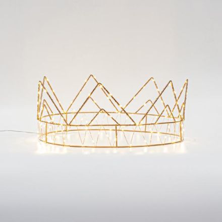 BRONZE CROWN LIGHTED 40Χ14.5, 160 MINI LED, ADAPTOR, COPPER COLOR WIRE, WARM WHITE LED, LEAD WIRE 3m, IP44