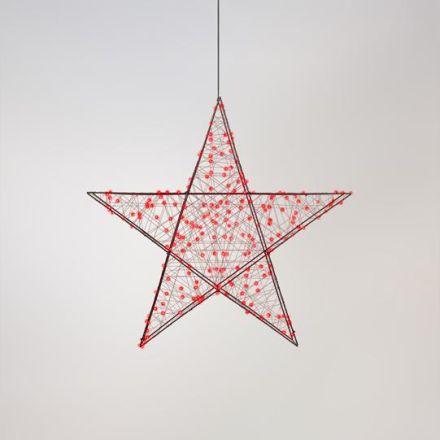 ΑΣΤΕΡΙ ΦΩΤΙΖΟΜΕΝΟ 78cm, 240 LED, 4,5V ΜΕΤΑΣΧΗΜΑΤΙΣΤΗ, TIMER, ΜΑΥΡΟΣ ΜΕΤΑΛΛΙΚΟΣ ΣΚΕΛΕΤΟΣ, ΜΑΥΡΟ ΧΑΛΚΙΝΟ ΚΑΛΩΔΙΟ, ΚΟΚΚΙΝΟ LED, ΠΡΟΕΚΤΑΣΗ ΠΑΡΟΧΗΣ 5m, IP44