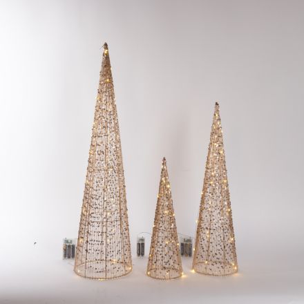 ΦΩΤΙΖΟΜΕΝΟΙ ΚΩΝΟΙ 40/60/80cm , 3 ΣΧΕΔΙΑ, 20/30/40 MINI LED, ΜΠΑΤΑΡΙΑΣ 2xAA/3xAA, ΧΡΟΝΟΔΙΑΚΟΠΤΗ, ΑΣΗΜΙ ΧΑΛΚΙΝΟ ΚΑΛΩΔΙΟ, ΧΡΥΣΟΣ ΜΕΤΑΛΛΙΚΟΣ ΣΚΕΛΕΤΟΣ, ΘΕΡΜΟ ΛΕΥΚΟ LED, ΠΡΟΕΚΤΑΣΗ ΠΑΡΟΧΗΣ 30cm, IP44