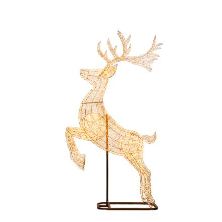 ΦΩΤΙΖΟΜΕΝΟ ΕΛΑΦΙ ΜΕ ΒΑΣΗ 150x50x270cm, 8300 MINI LED, ΜΕΤΑΣΧΗΜΑΤΙΣΤΗ, TIMER, ΜΠΡΟΝΖΕ ΧΑΛΚΙΝΟ ΚΑΛΩΔΙΟ, ΜΠΡΟΝΖΕ ΜΕΤΑΛΛΙΚΟΣ ΣKEΛETOΣ, ΘEPMO ΛEYKO LED & ΘEPMO ΛΕΥΚΟ FLASH LED, ΠΡΟΕΚΤΑΣΗ ΠΑΡΟΧΗΣ 5m, IP44