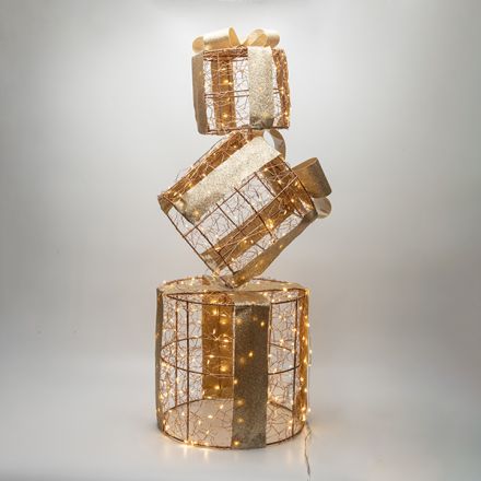 ΦΩΤΙΖΟΜΕΝΑ ΔΩΡΑ 25x25x73cm, 350 MINI LED, ΜΕΤΑΣΧΗΜΑΤΙΣΤΗ, TIMER, ΜΠΡΟΝΖΕ ΧΑΛΚΙΝΟ ΚΑΛΩΔΙΟ, ΜΠΡΟΝΖΕ ΜΕΤΑΛΛΙΚΟΣ ΣKEΛETOΣ, ΘEPMO ΛEYKO LED & ΘEPMO ΛΕΥΚΟ FLASH LED, ΠΡΟΕΚΤΑΣΗ ΠΑΡΟΧΗΣ 5m, IP44