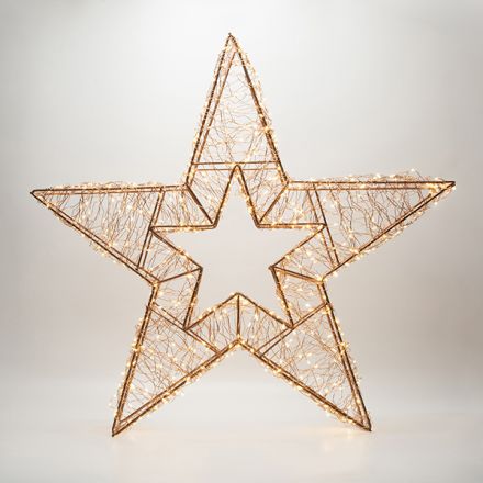 ΦΩΤΙΖΟΜΕΝΟ ΑΣΤΕΡΙ 60x10x60cm, 720 MINI LED, ΜΕΤΑΣΧΗΜΑΤΙΣΤΗ, TIMER, ΜΠΡΟΝΖΕ ΧΑΛΚΙΝΟ ΚΑΛΩΔΙΟ, ΜΠΡΟΝΖΕ ΜΕΤΑΛΛΙΚΟΣ ΣKEΛETOΣ, ΘEPMO ΛEYKO LED & ΘEPMO ΛΕΥΚΟ FLASH LED, ΠΡΟΕΚΤΑΣΗ ΠΑΡΟΧΗΣ 5m, IP44